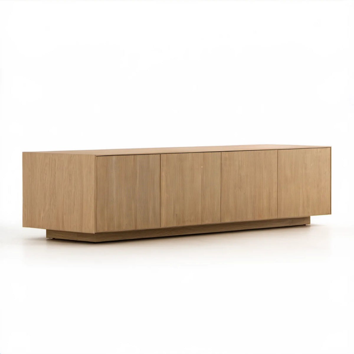 Dębowa szafka RTV z 4 drzwiami, 180 x 40 x 70 cm, naturalny dąb