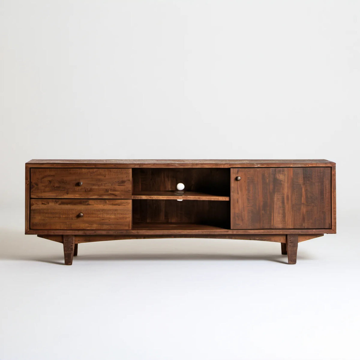 Brązowa szafka RTV z litego drewna mango 160 × 40 × 50 cm